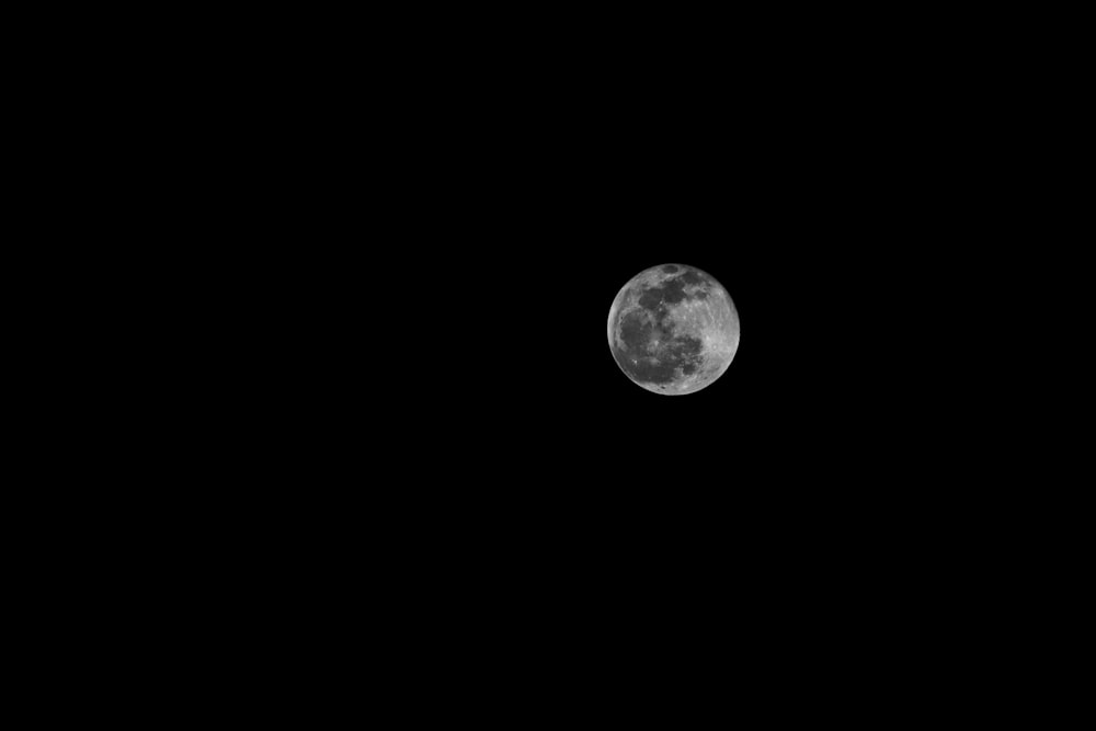 暗い空に満月が見える