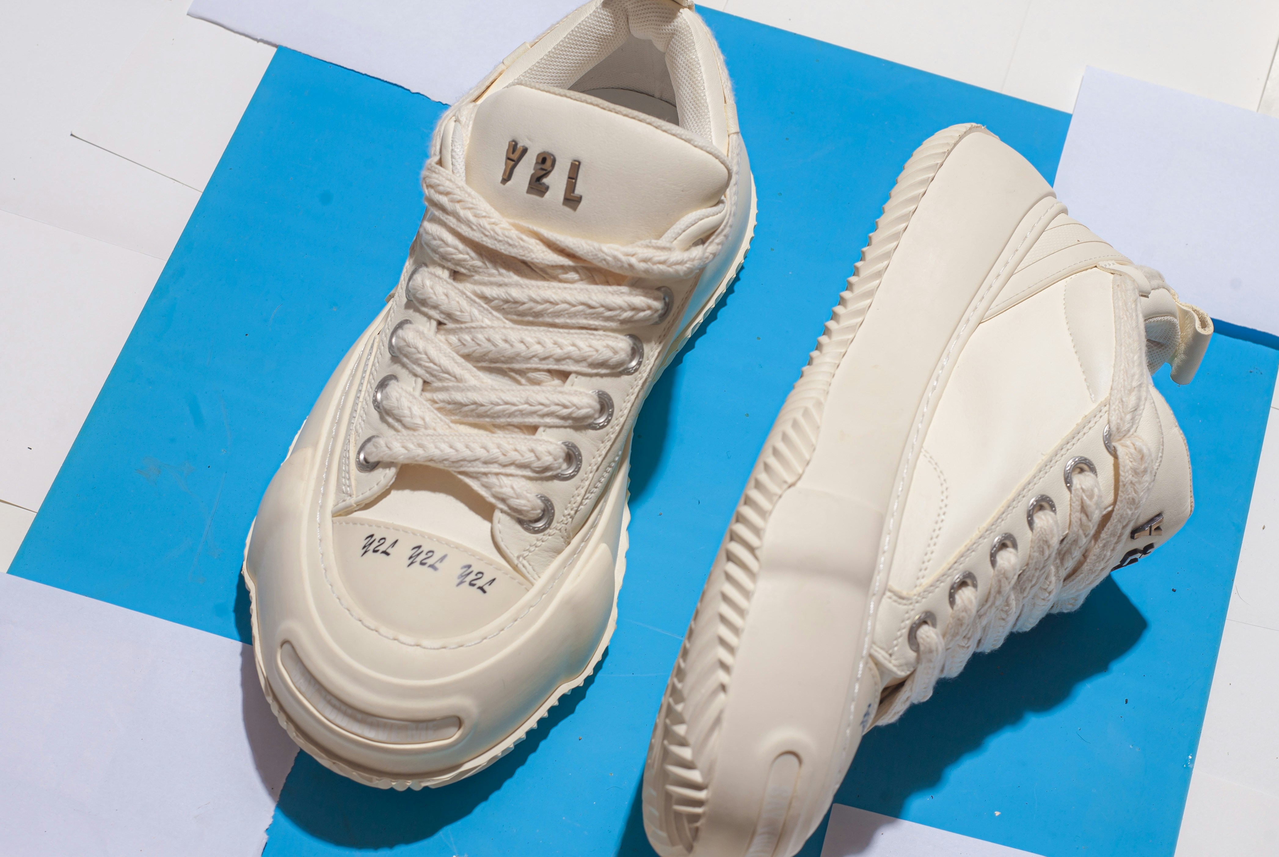 Baskets Milano Blanc Crème Luciano Barachini chaussures