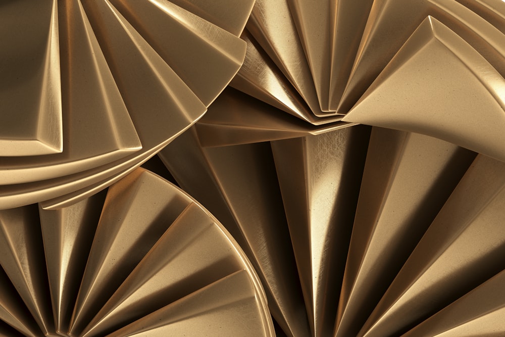 a close up of a gold metal object