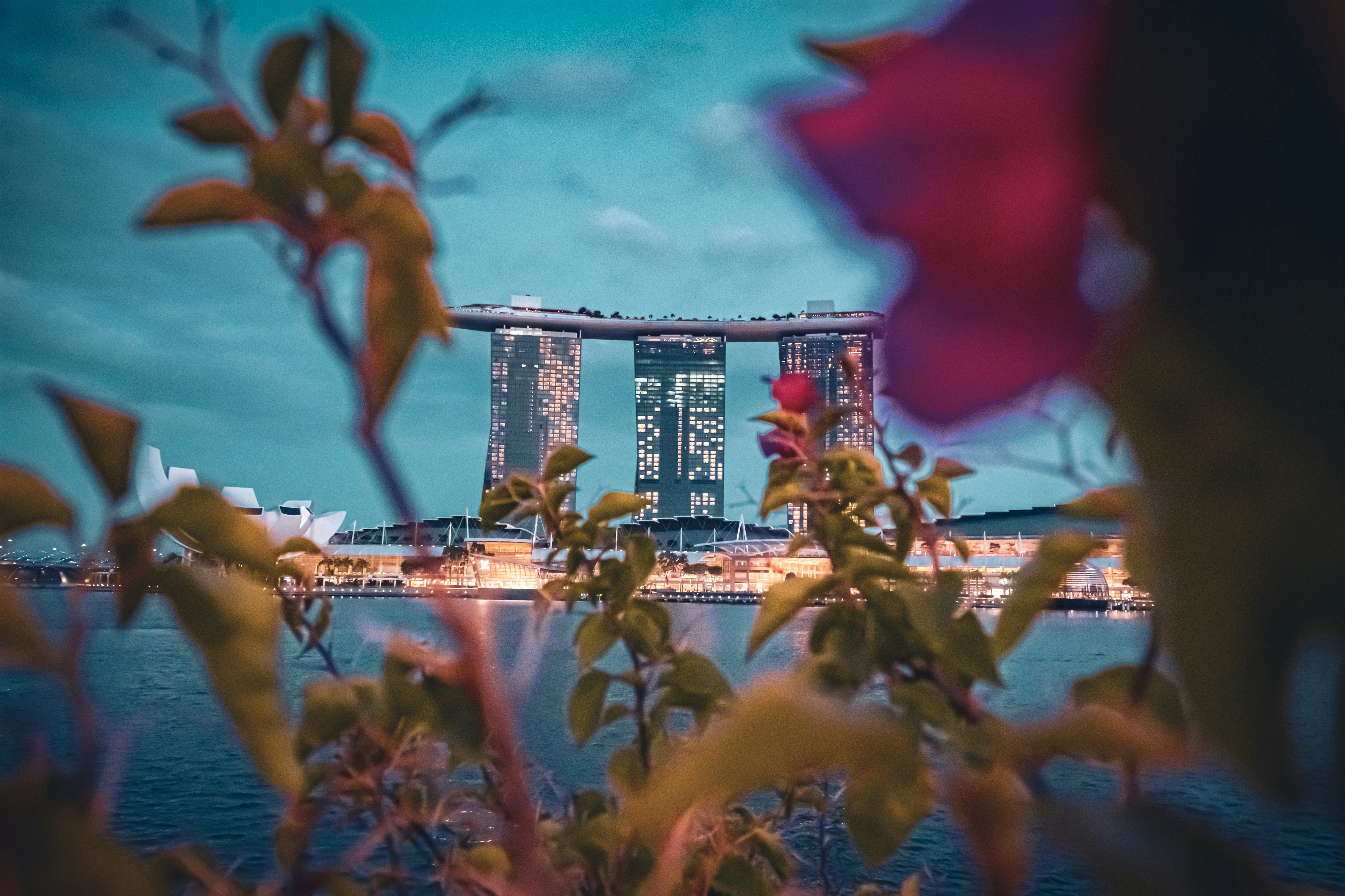 A photo of Marina Bay Sands from the Merlion.