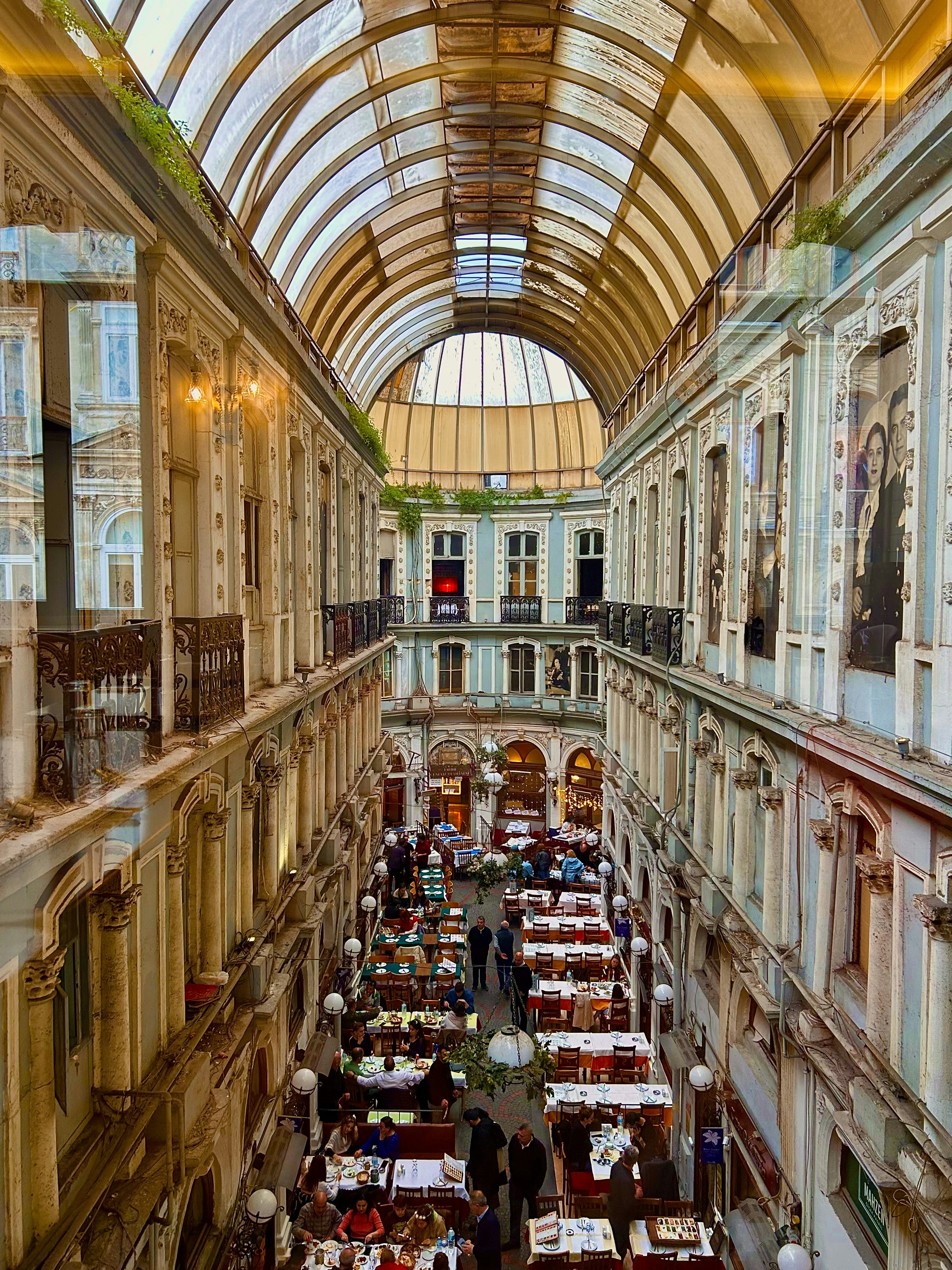 a view of a restaurant from the second floor of a building