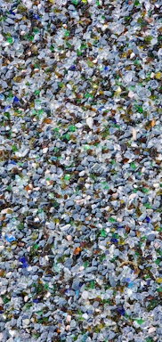a close up of a bunch of glass bottles