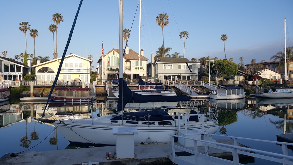 a marina filled with lots of white boats