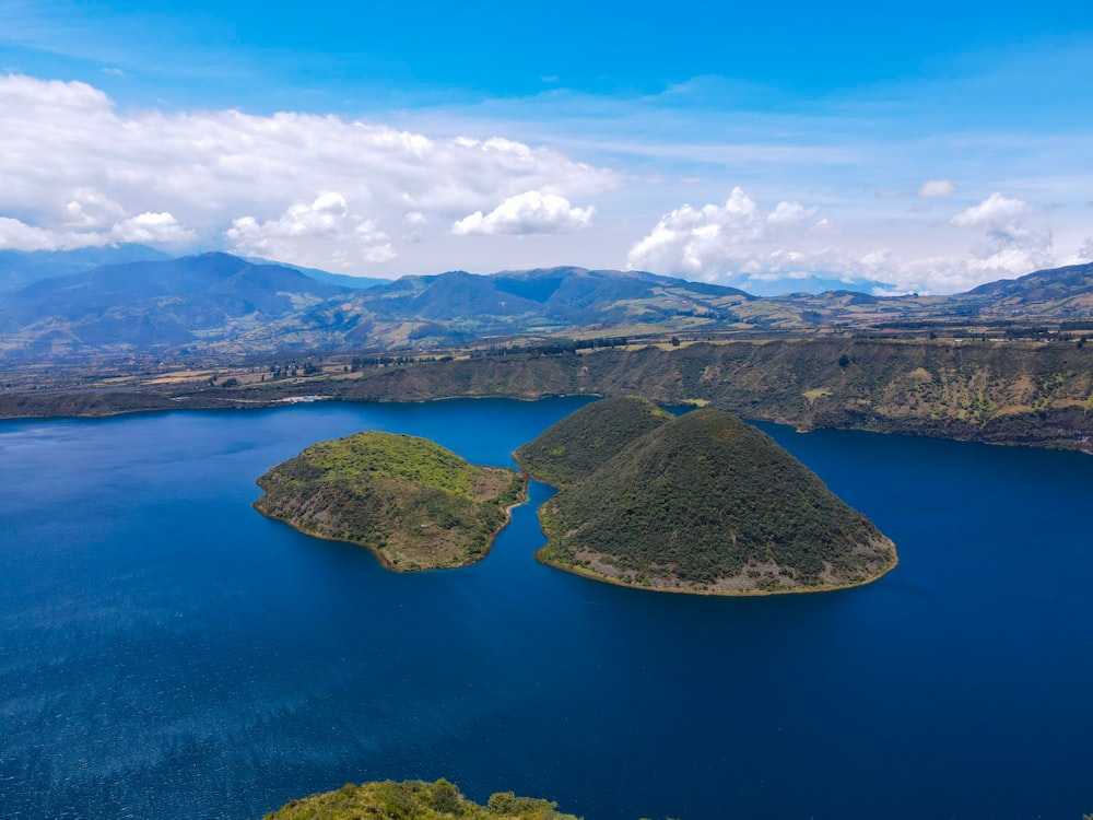 a large body of water surrounded by mountains