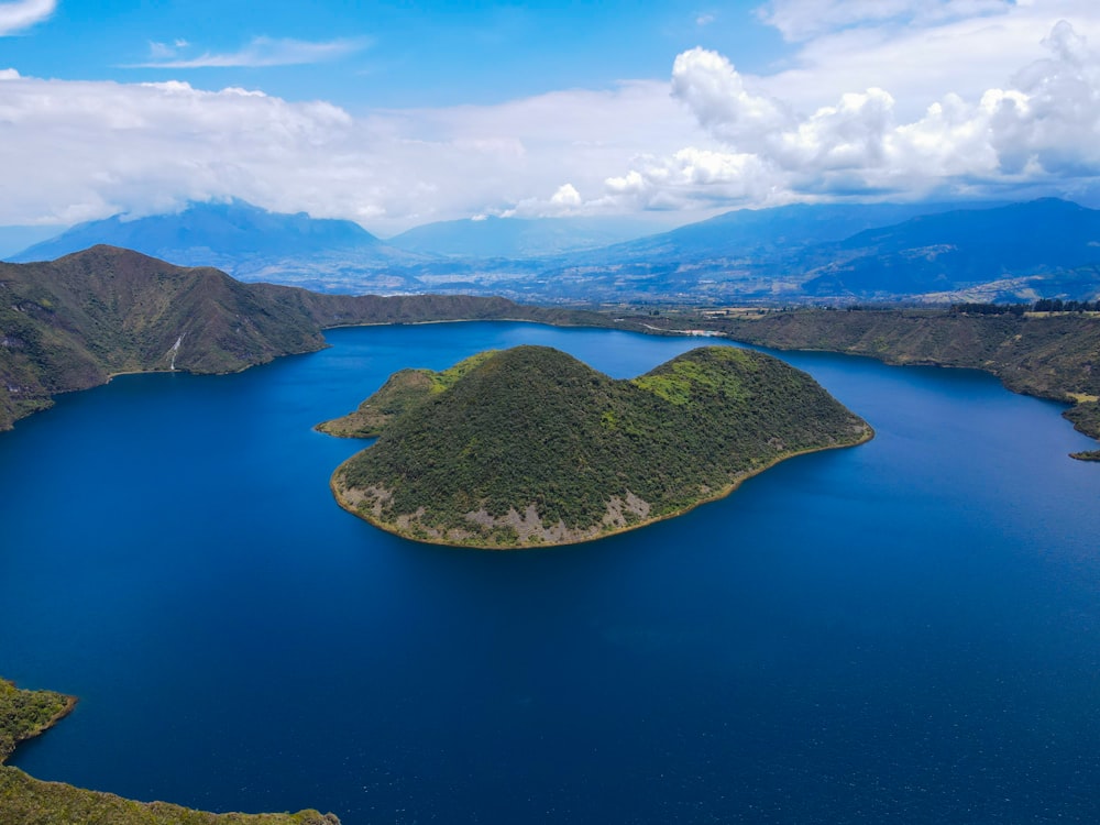 a large body of water surrounded by mountains