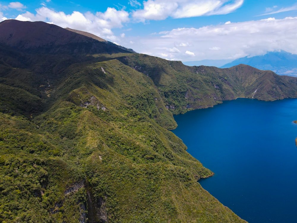 a large body of water surrounded by mountains