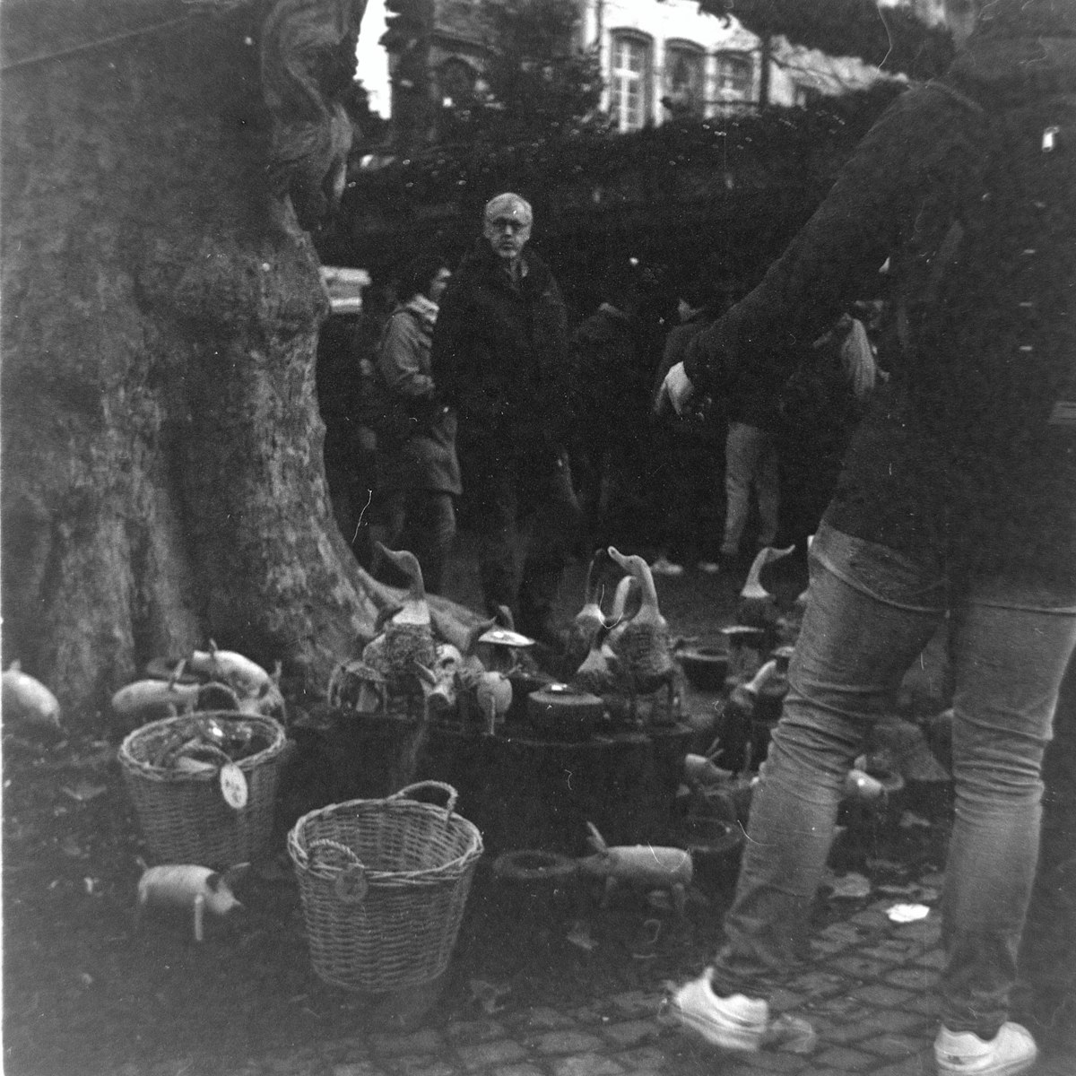 Scène du marché de Noël de Cologne, photographiée sur film