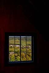 View from the window showing the peaceful rural landscape surrounding the hotel.