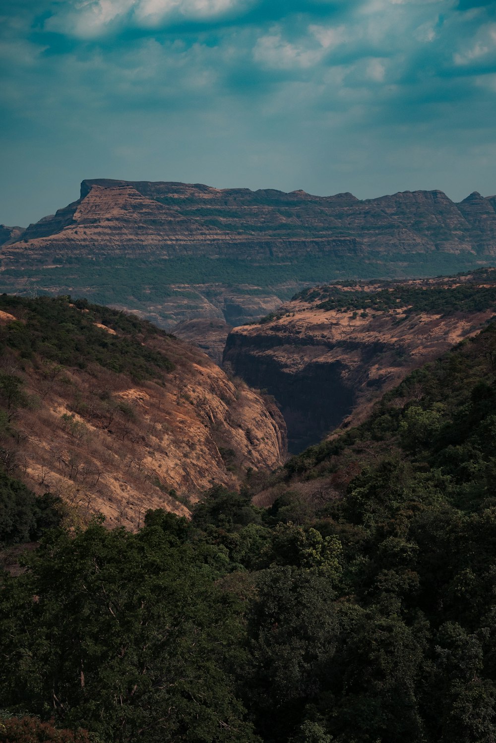 a view of a mountain range from a distance