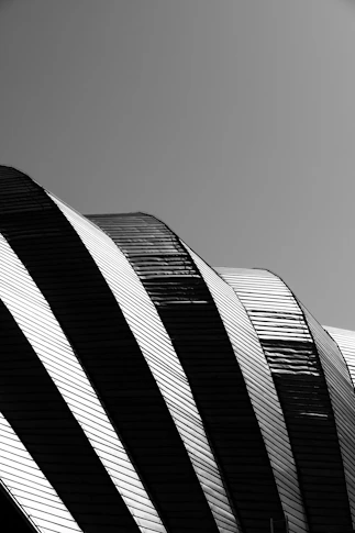 a black and white photo of a building