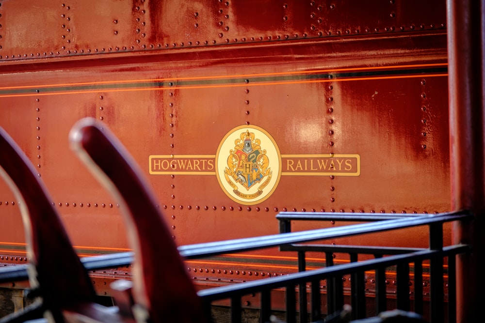 a close up of the side of a train