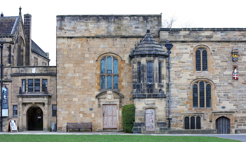 a large building with a clock on the front of it