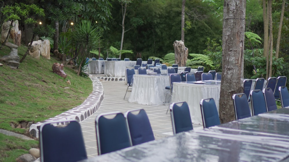 tables and chairs set up for a formal function