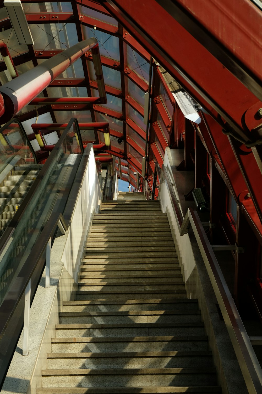 a set of stairs leading up to the top of a building