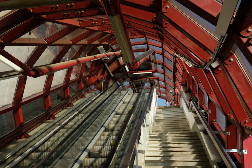 a set of stairs leading up to the top of a building