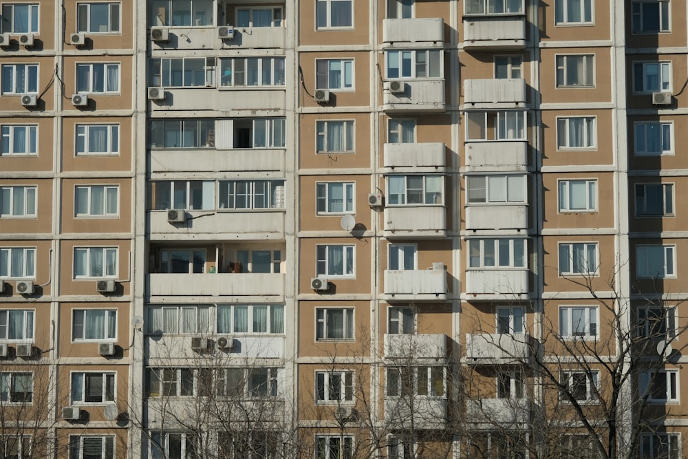 a very tall building with lots of windows