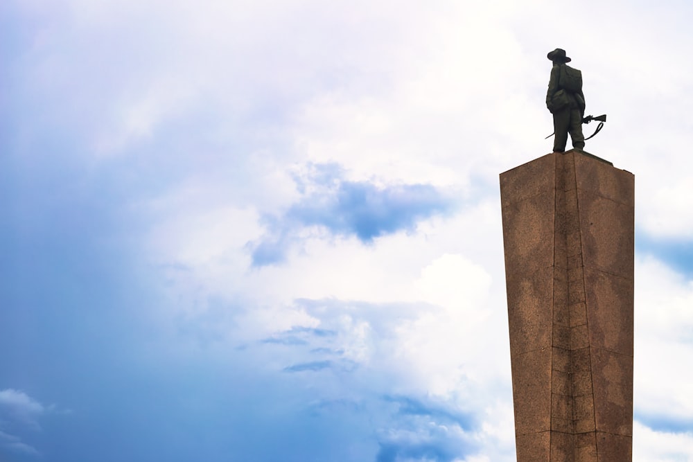 a statue of a man on top of a pillar