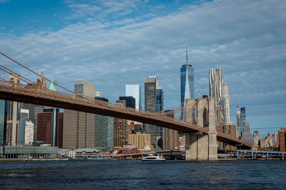 a large bridge spanning over a large body of water