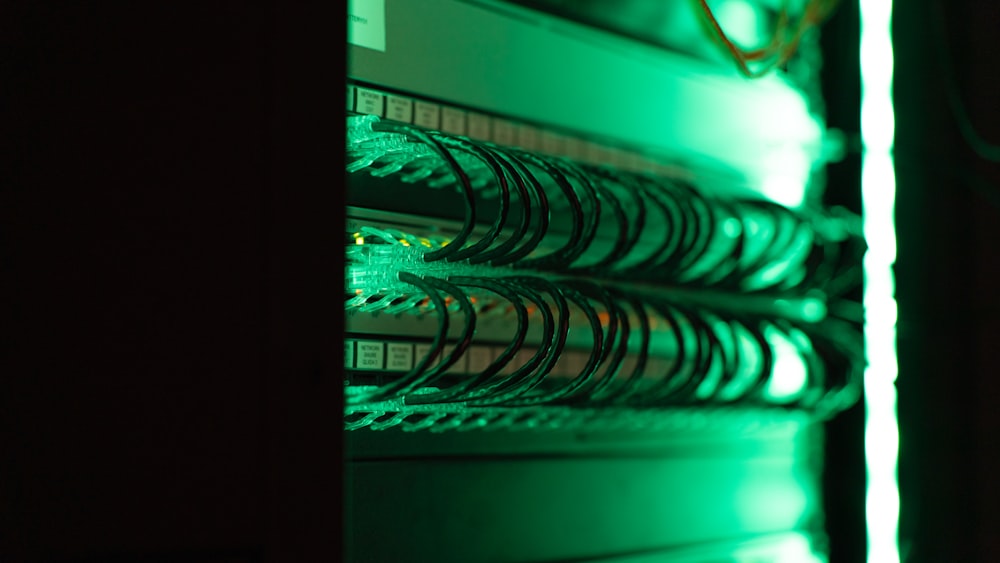 a close up of a server in a server room