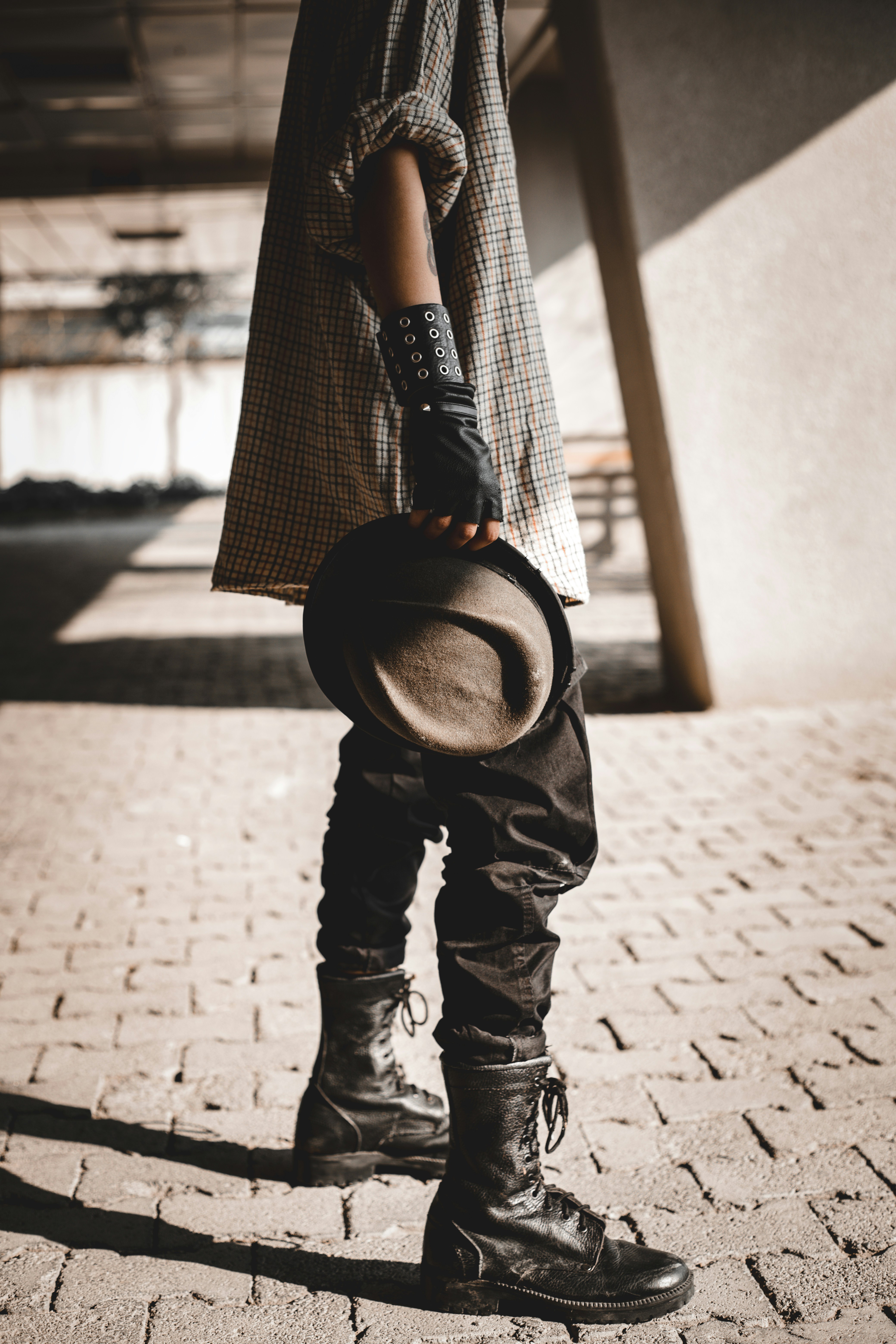 Woven Leather Boots