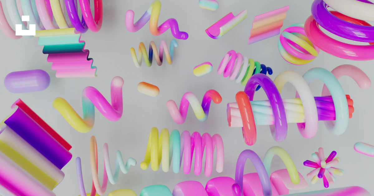 Bright Colored Object A group of different colored objects on a white surface photo – Free ...