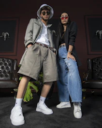 a man and a woman standing next to each other
