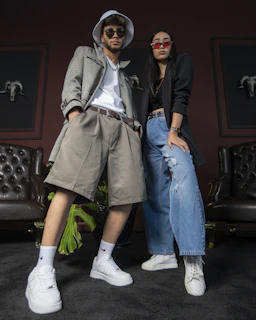 a man and a woman standing next to each other