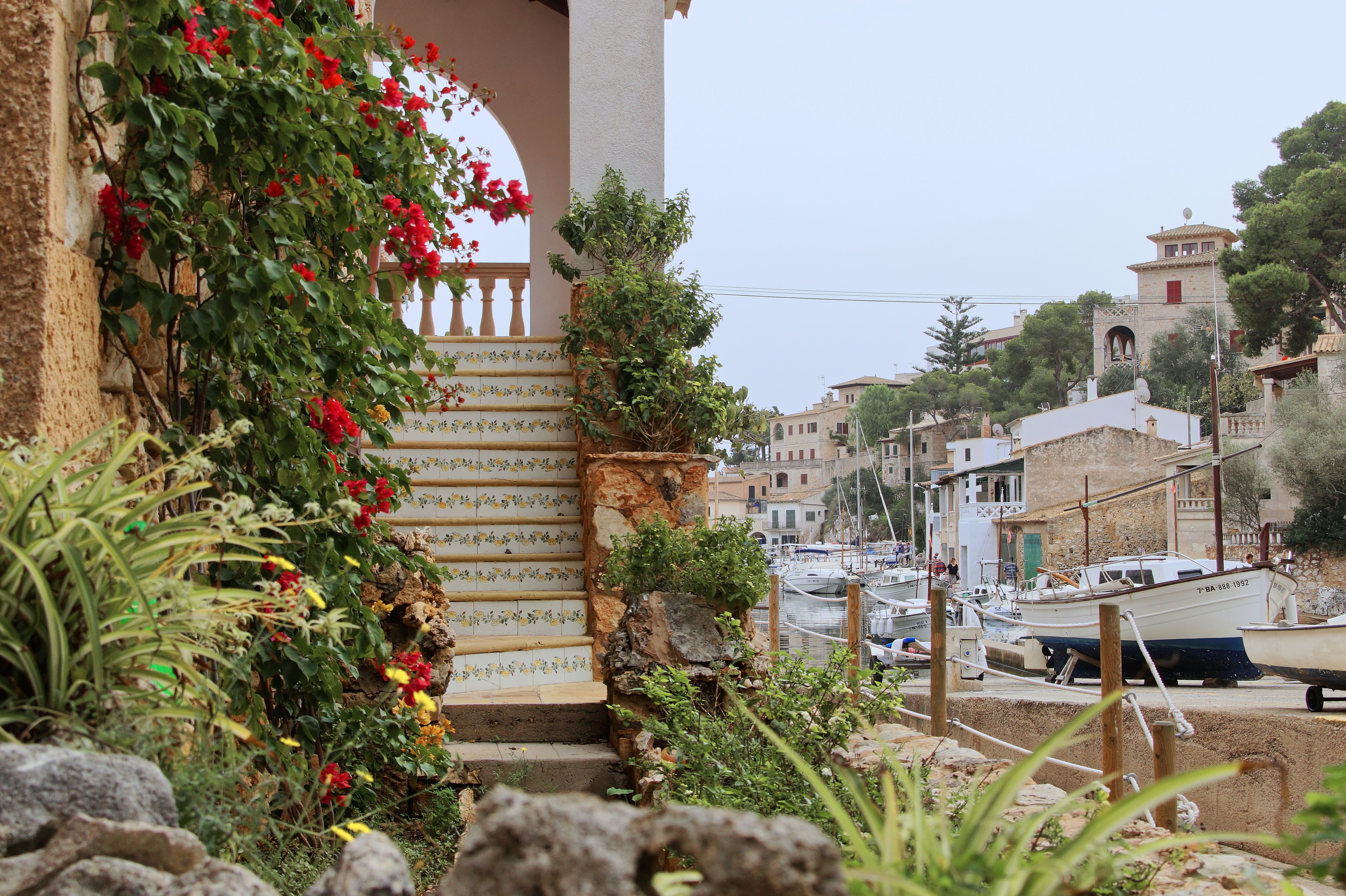 Mallorca harbor with boats