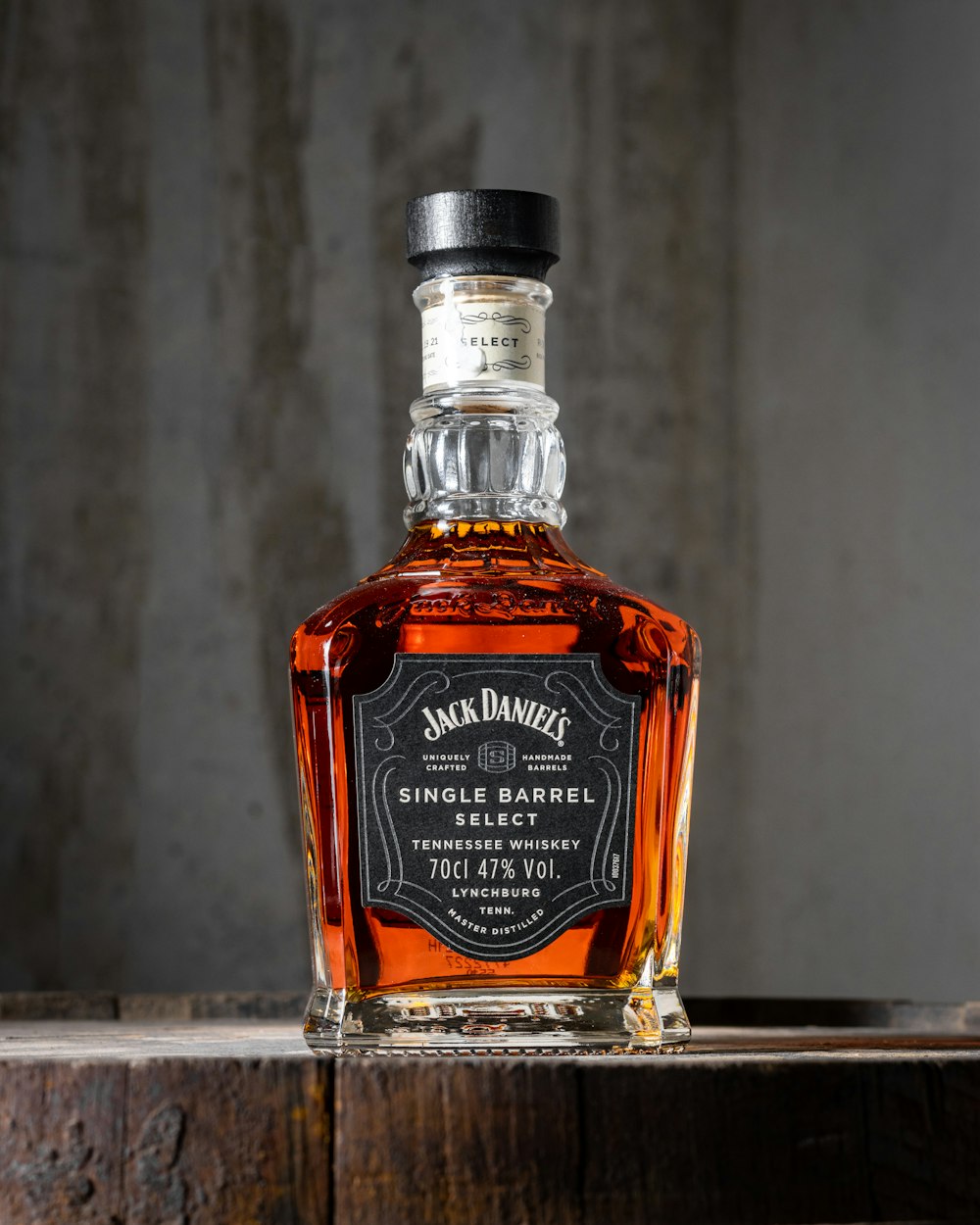 Una bottiglia di Jack Daniels Single Barrel Whisky