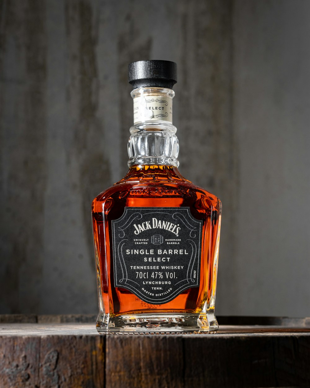 a bottle of jack daniels single barrel whiskey