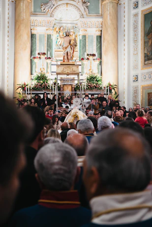 A vibrant image of a church event with community members gathered.