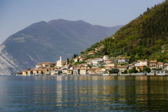 a village on the shore of a lake
