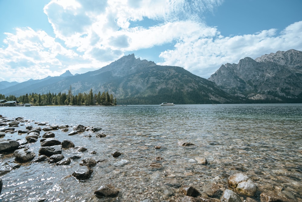 a large body of water surrounded by mountains