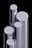 A cluster of shiny, metallic cylindrical bars standing upright against a black background. The bars have varying heights and diameters, reflecting light with a smooth, polished surface.
