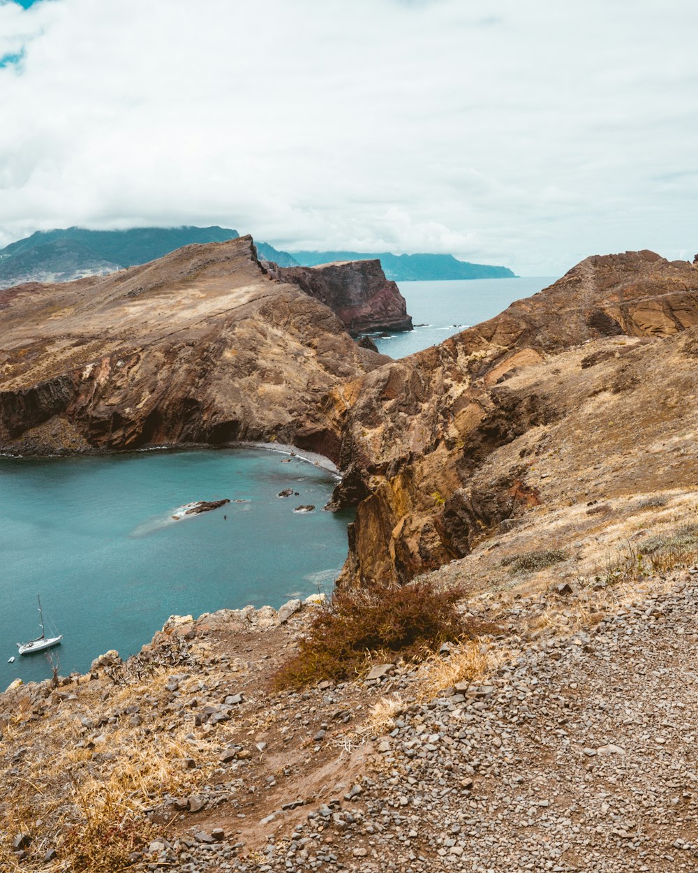 a large body of water surrounded by mountains