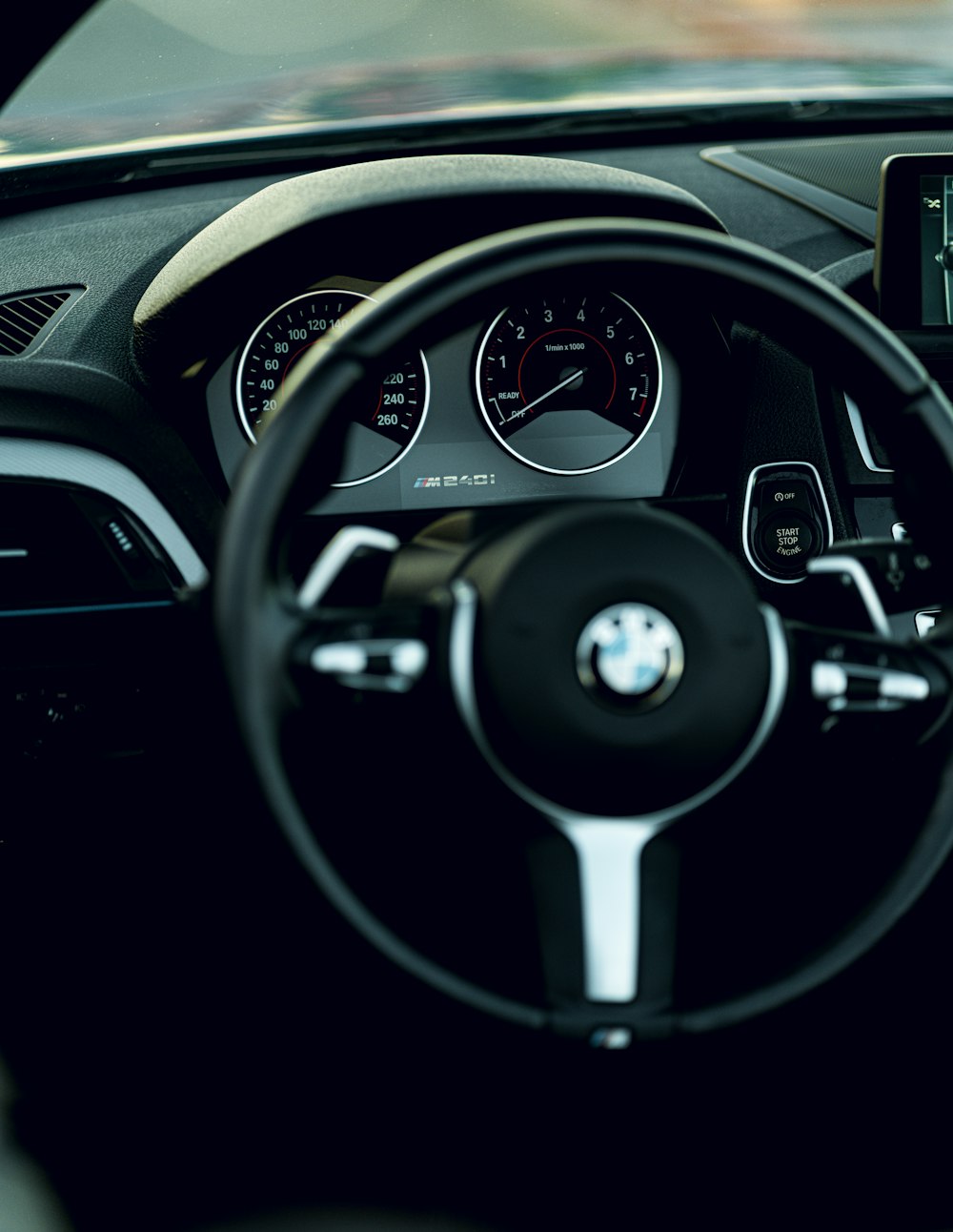 the dashboard of a car with a digital display