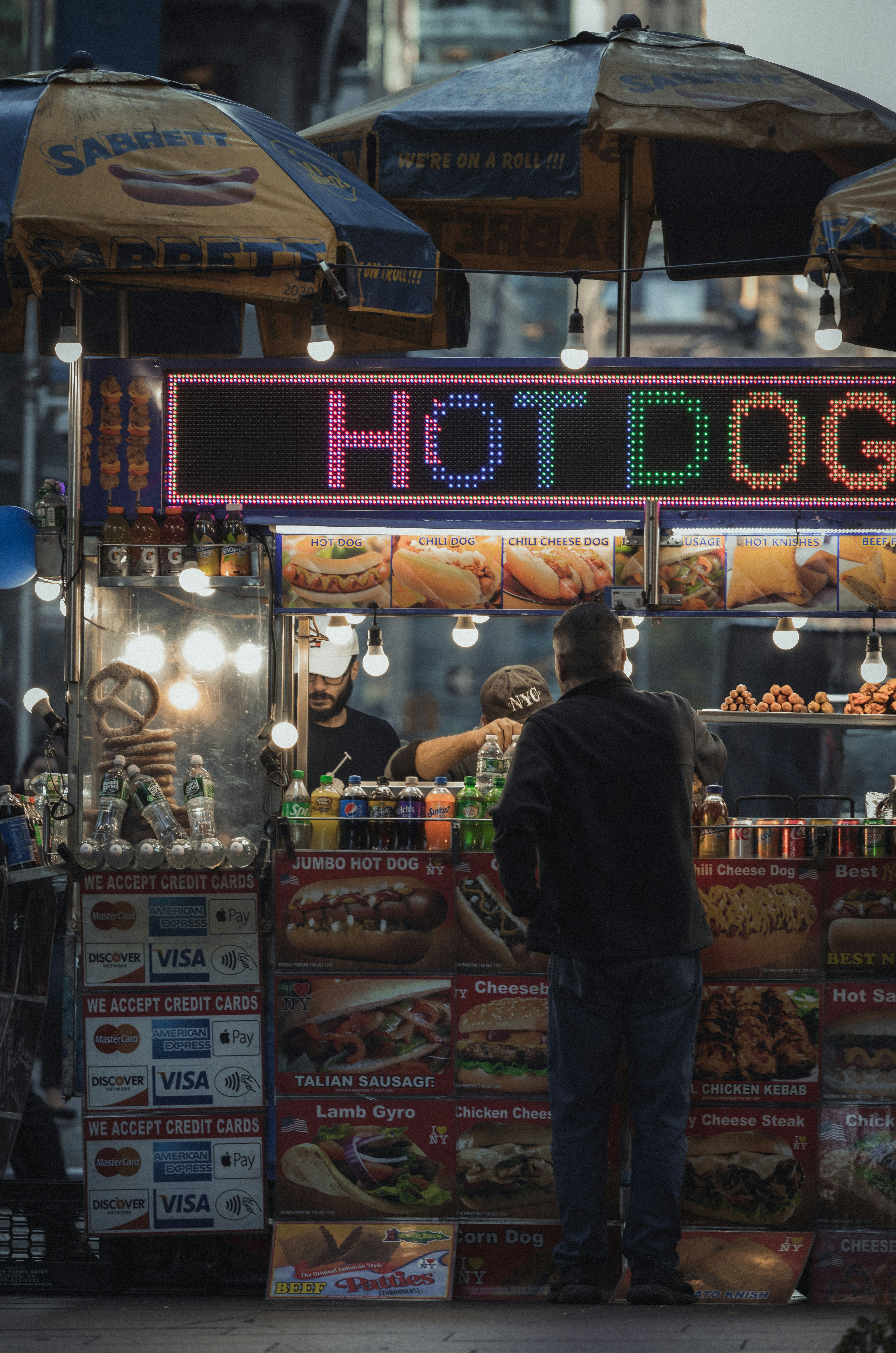 A Chicago-style hotdog with all the traditional toppings.