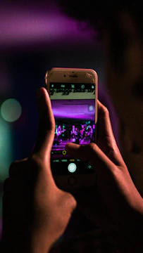 A band sharing their social media links on a smartphone screen