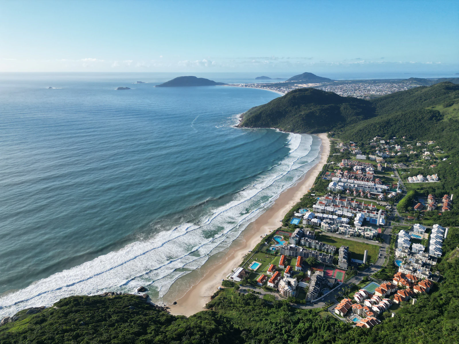 Praia Brava on the north of the island of Florianópolis, seen from the headland