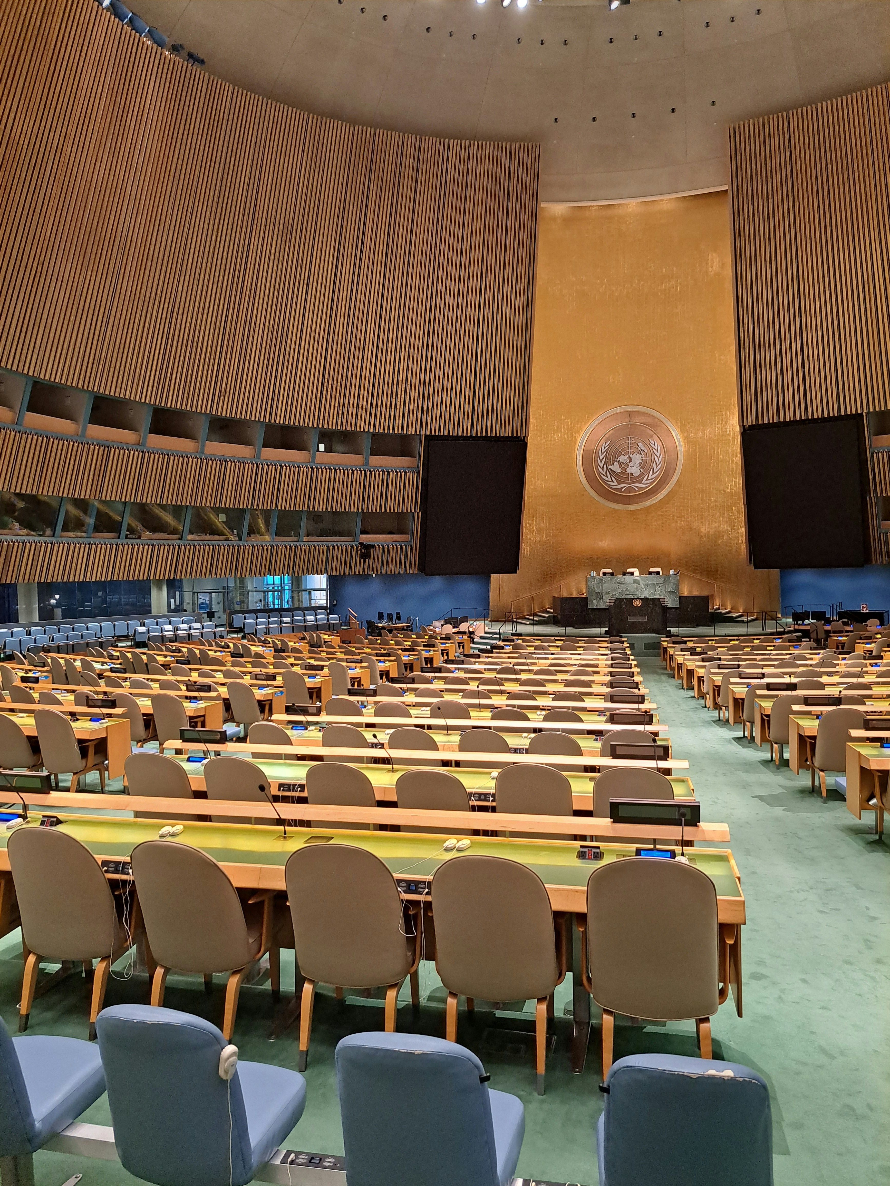 United Nations assembly hall representing diplomatic excellence and KaalAgni MUN's commitment to righteousness