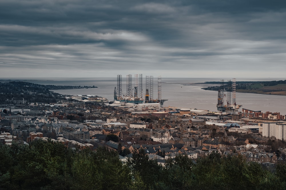 a view of a city and a body of water