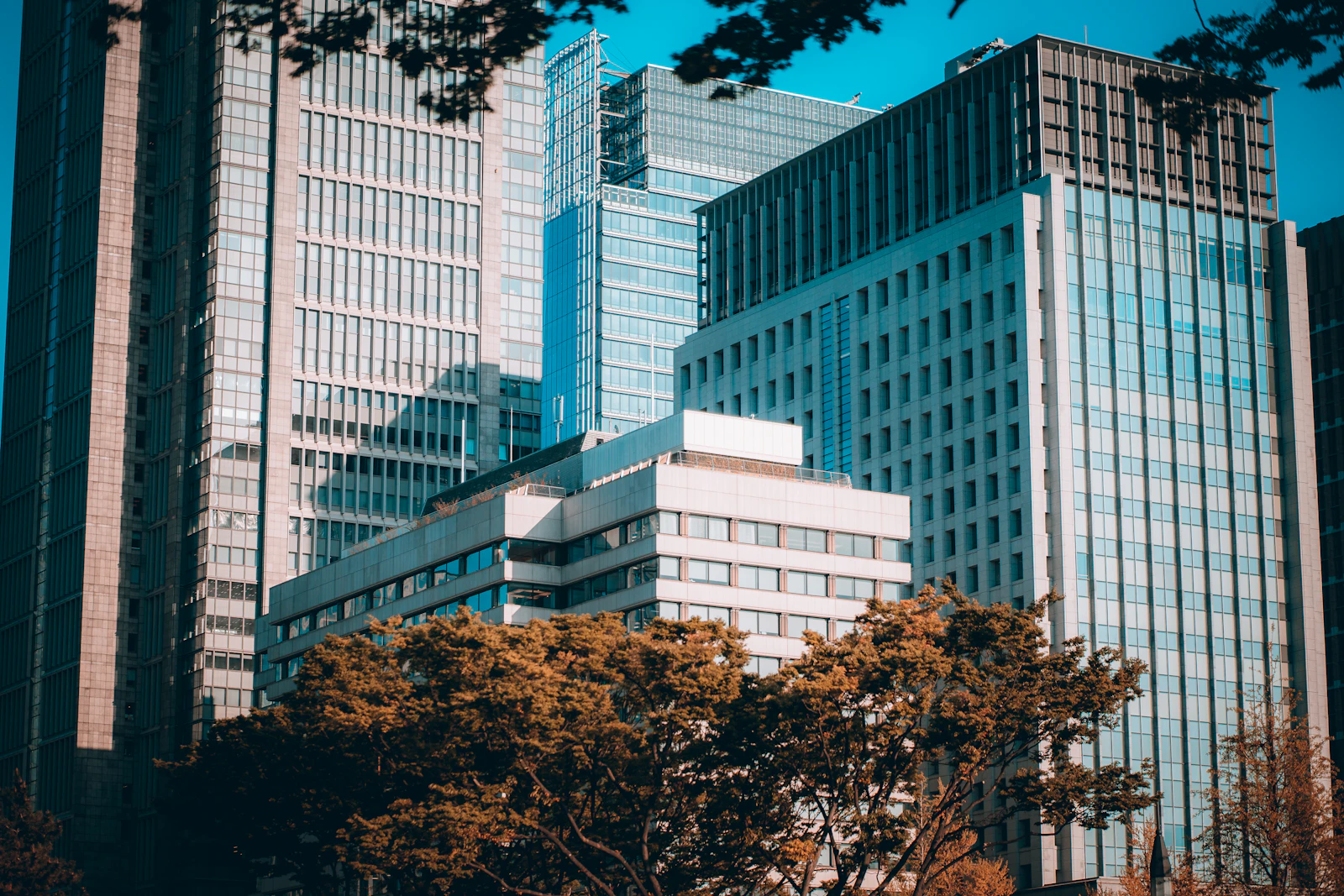 Modern corporate campus exterior