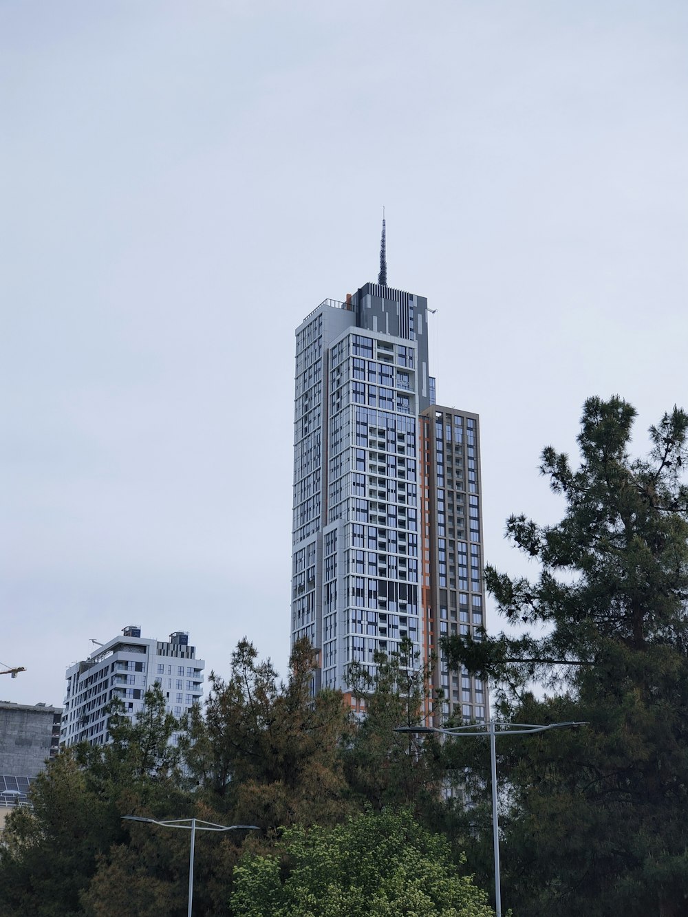 a tall building with a spire on top of it