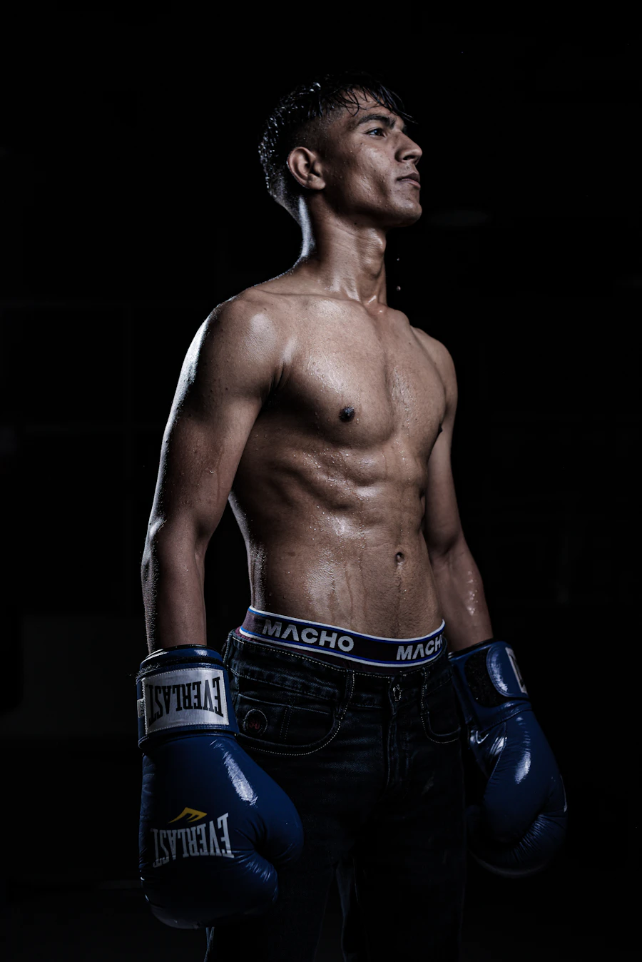 A fighter preparing before a bout in a free MMA prediction game