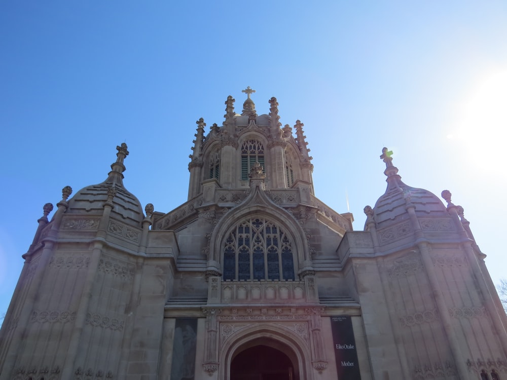 a large building with a clock on the front of it