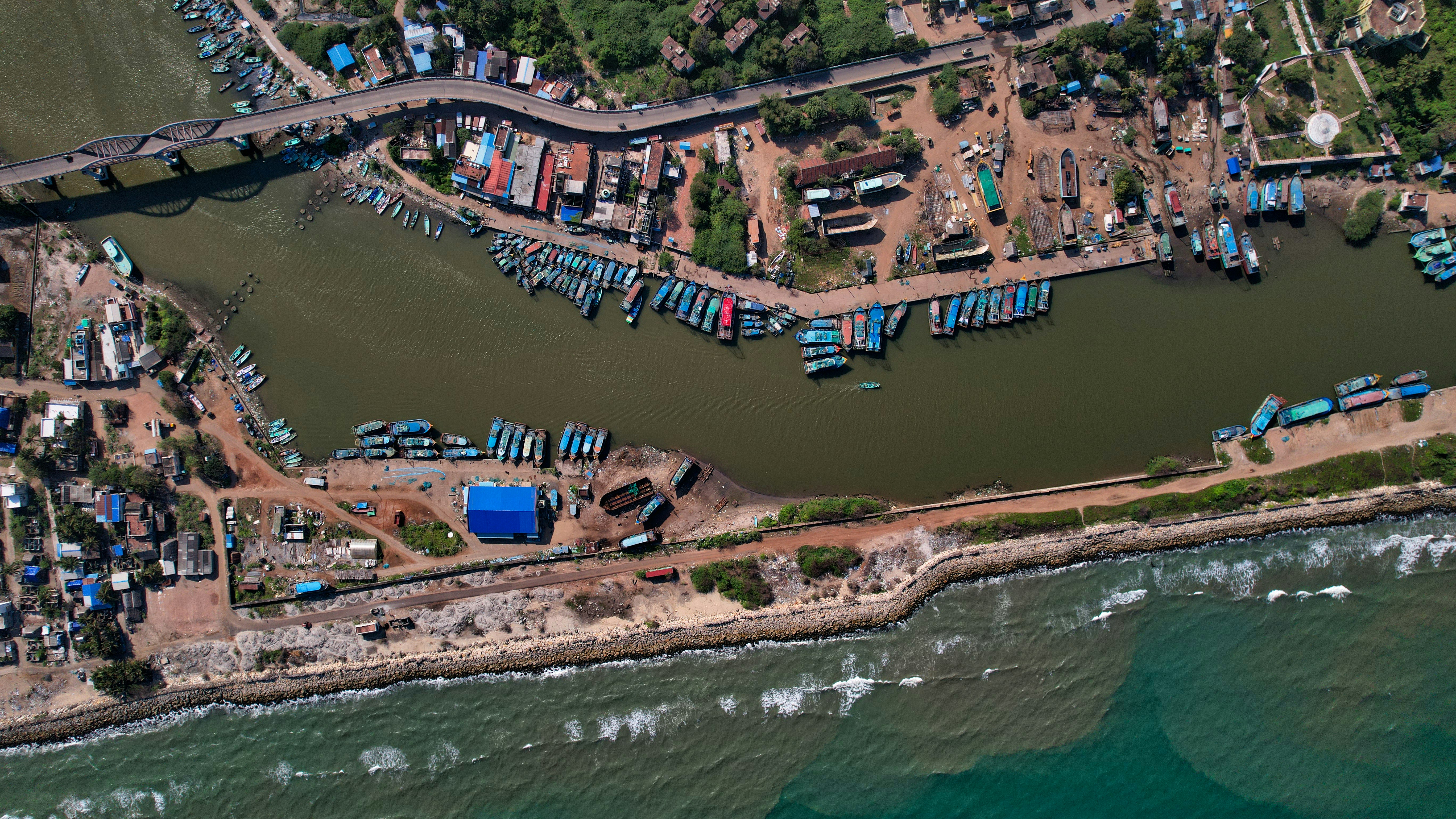 a large body of water with a bunch of boats in it