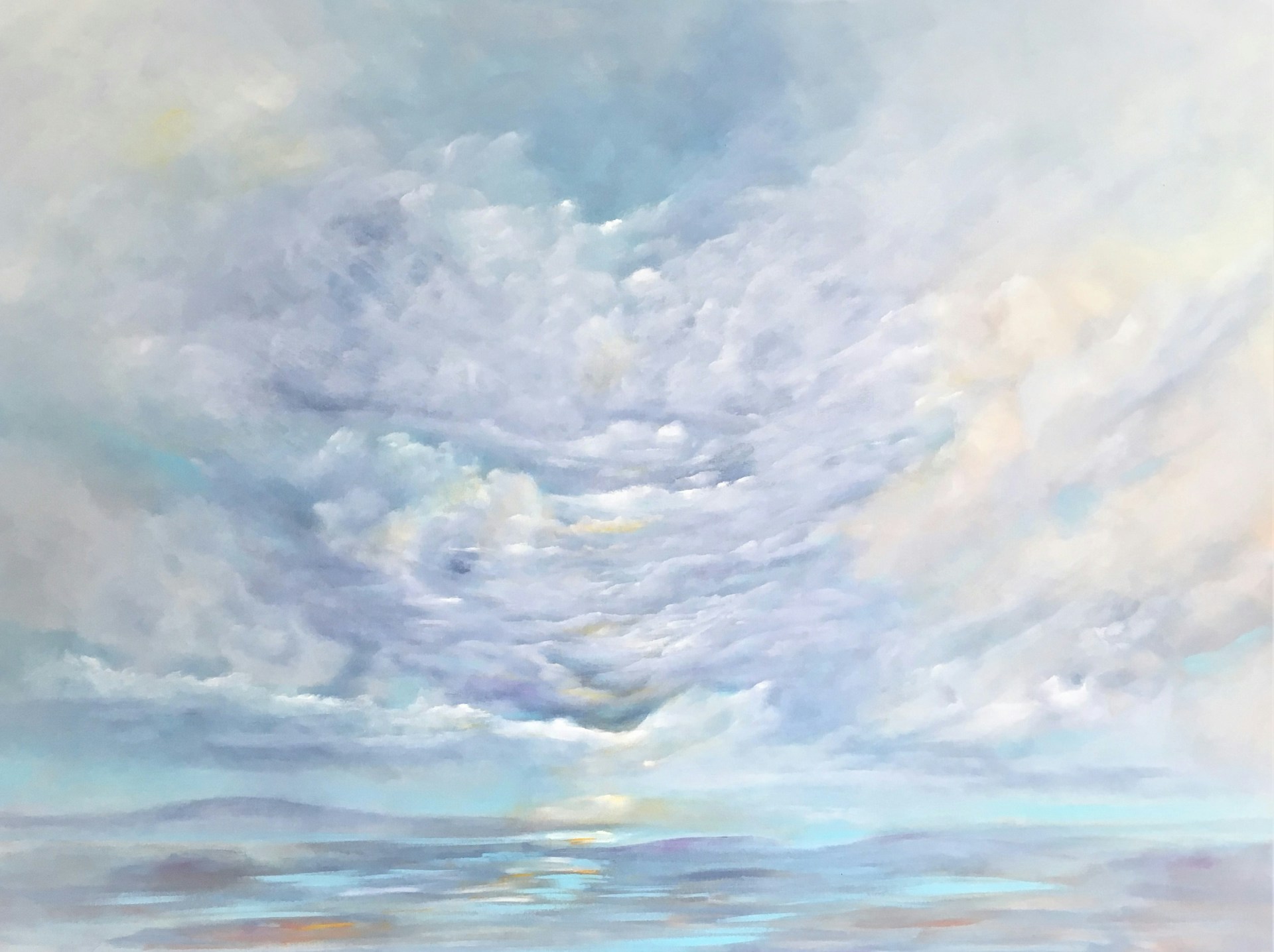 a painting of a sky filled with clouds