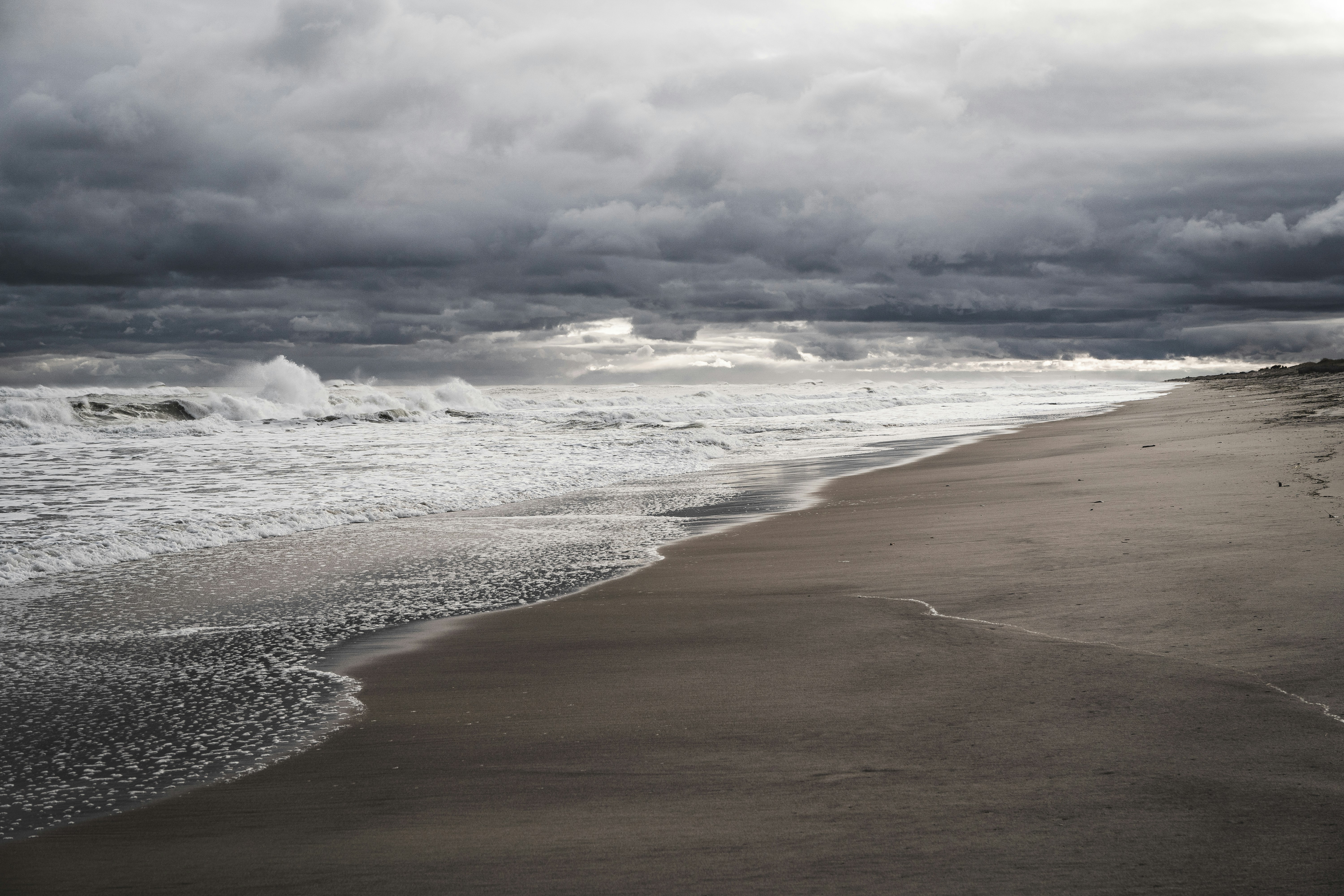 a black and white photo of a beach