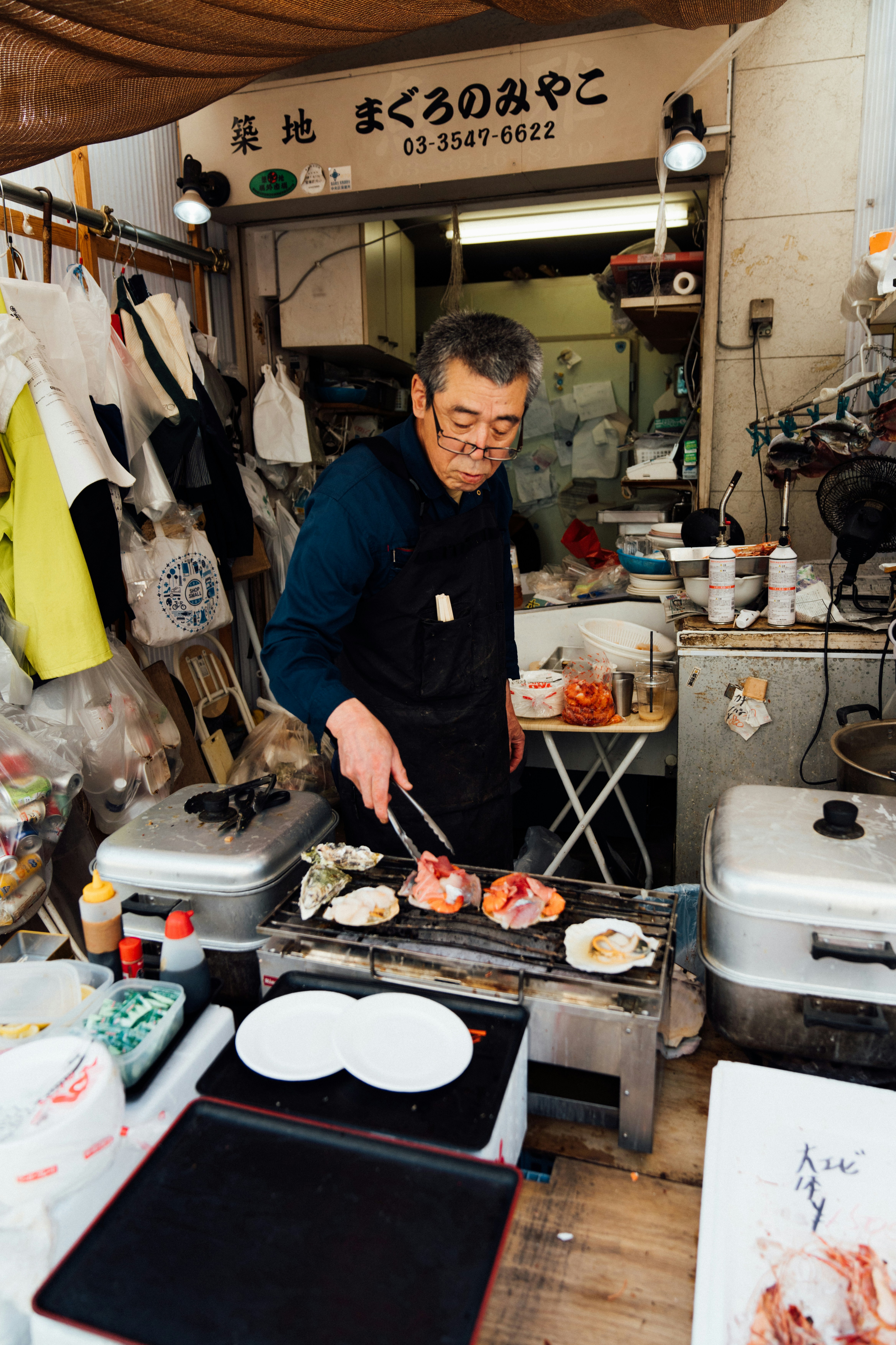 Japanese chef cooking