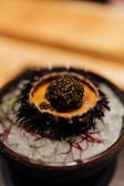 A beautifully arranged platter of sea urchin delicacies.